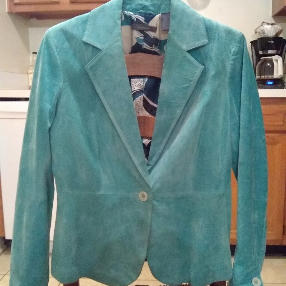 Liz Claiborne Turquoise Suede Jacket